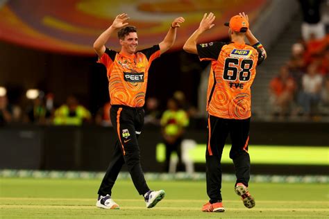 Jhye Richardson Celebrates One Of His Four Wickets With Andrew Tye