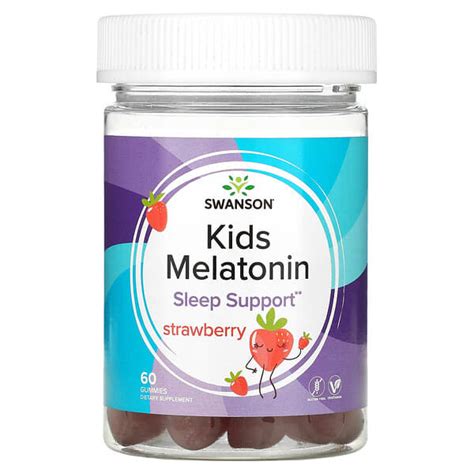 Swanson, Kids Melatonin, Sleep Support, Strawberry, 60 Gummies