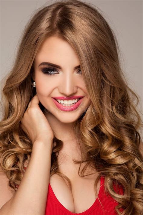 Beauty Portrait Of Blonde Woman With Glamour Makeup Stock Photo Image Of Beautiful Cute