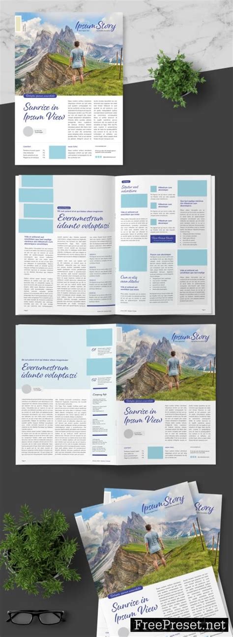 Adobe Stock Business Newsletter With Blue Accents 256683466