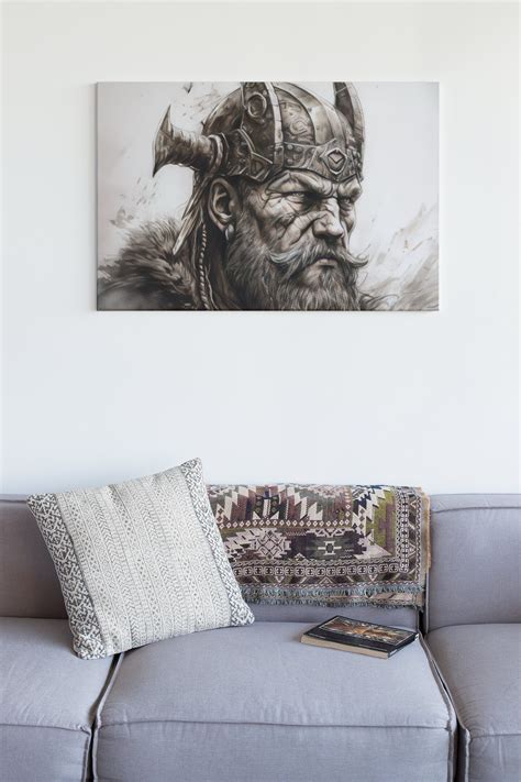 Viking Spirit: Inspirational Black and White Canvas Wall Art/ - Etsy