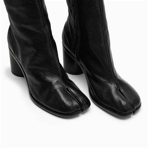 Maison Margiela Black Leather Tabi High Boots Thedoublef