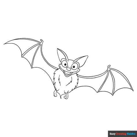 Bat Coloring Page Easy Drawing Guides