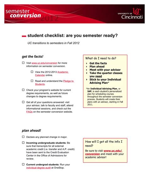 Semester Checklist 7 | DOC