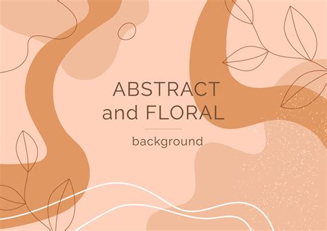 Abstract And Floral Background Template Fashion Collage With Organic Shapes And Line In Nude