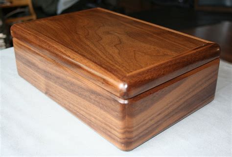 Large American Walnut Wood Jewelry Box Mans Jewelry Box Wooden