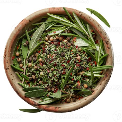 Fresh Herbs And Spices In A Bowl 44619484 Png