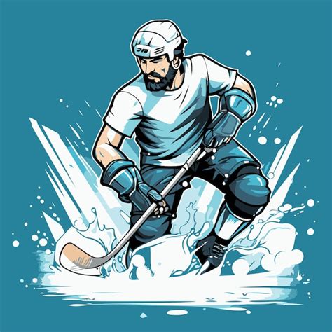 Premium Vector Ice Hockey Player Vector Illustration Of Ice Hockey