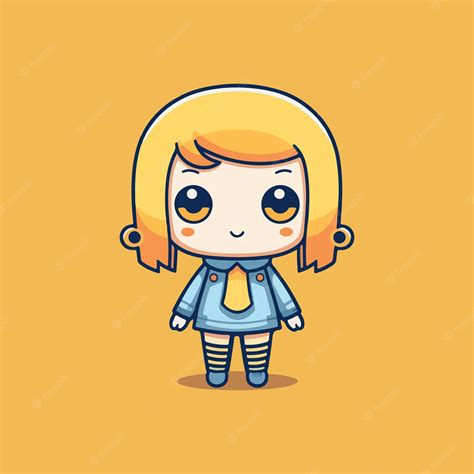 Premium Vector Cute Girl Cartoon Vector Illustration