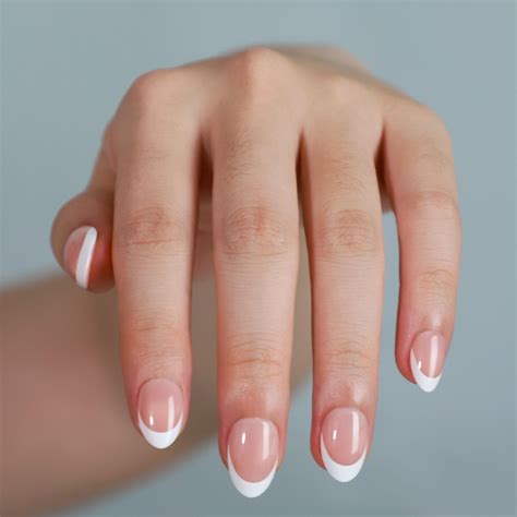 Amazon White French Tip Press On Nails Short Almond Fake Nails Nude Pink Nails Press Ons