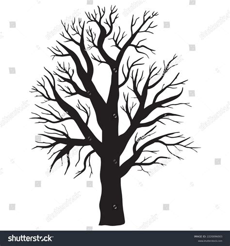 Naked Tree Silhouettes Hand Drawn Vector Stock Vector Royalty Free Shutterstock