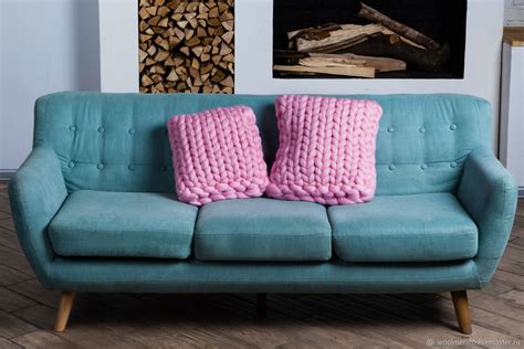 Подушки декоративные крупной вязки из 100% шерсти мериноса в интернет ...