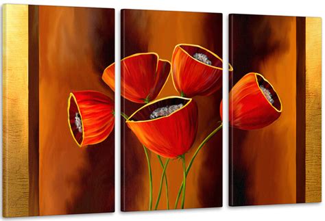 Модульная картина из 3 частей в гостиную спальню Абстракция Маки Аrt ...