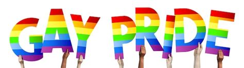 Premium Photo Gay Pride Banner Human Hands Holding Colorful Letters