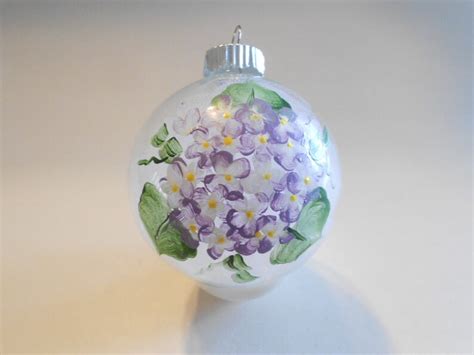 Lilacs Glass Ball Lilacs Flower Motif Lilacs Ornament Etsy