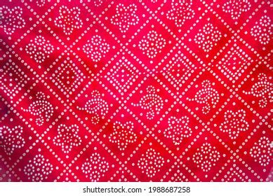 Indian Saree Texture Bandhani Print Chunri Stock Illustration