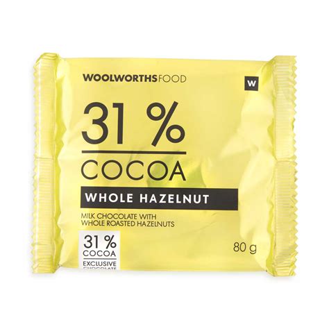 Whole Hazelnut Chocolate Slab 80 g | Woolworths.co.za