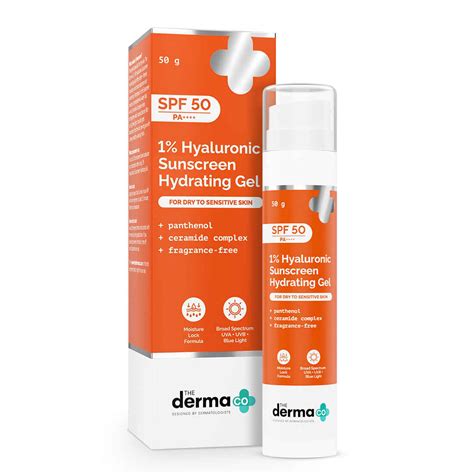 The Derma Co. 1% Hyaluronic Sunscreen Hydrating Gel SPF 50 PA ...