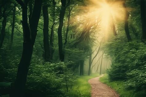 Premium Photo | Serenity in the Woods A Path to an Uncharted Mystery