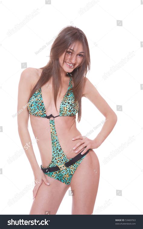 Sexy Bikini Model Over White Background Stock Photo Shutterstock