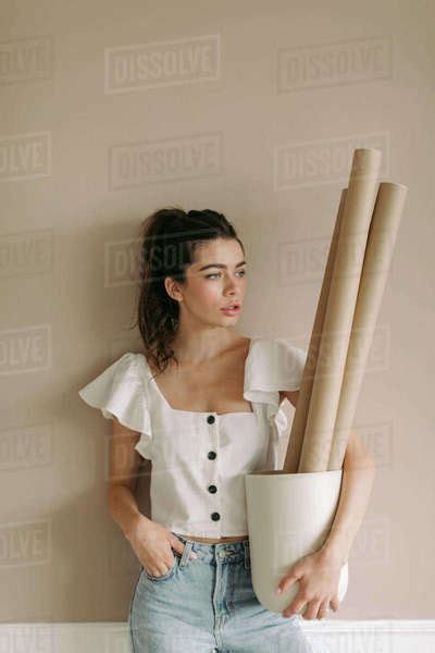 Portrait Of A Brunette Russian Woman At Studio Royalty Free Stock Photo Dissolve