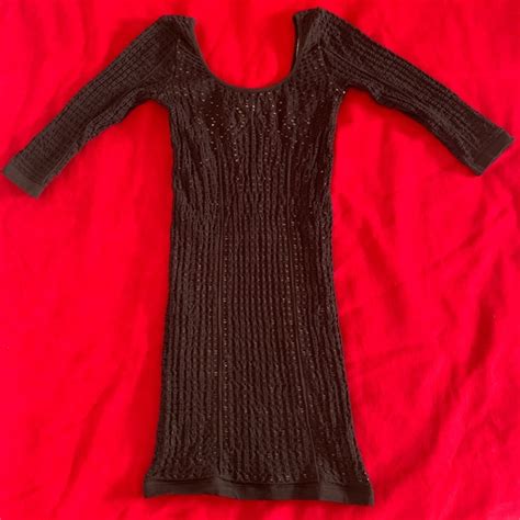 Bebe Dresses Bebe Bodycon Dress Double Layered Black And Nude Poshmark
