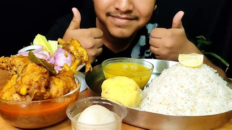 Eating Dal Chawal Aloo Bhorta Local Chicken Curry Light Dinner Menu Asmr Mukbang Eating