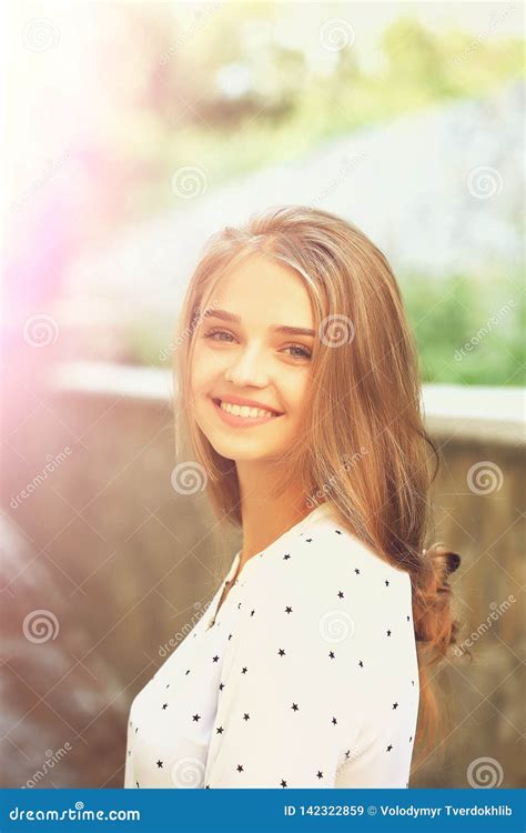 Blonde Cute Girl On Sunny Day Stock Image Image Of Smile Sexi