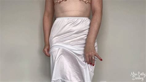 White Half Slip And Nude Thong Panties Lingerie Tease SFW Non Nude Mrs Betty Darling