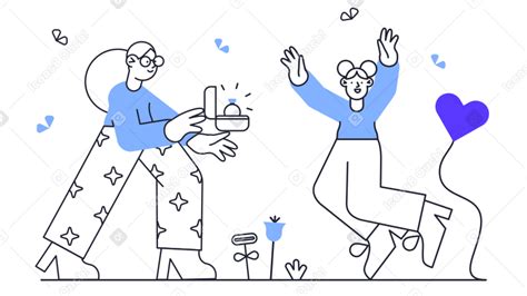 Woman Proposing To Her Happy Girlfriend Png Svg
