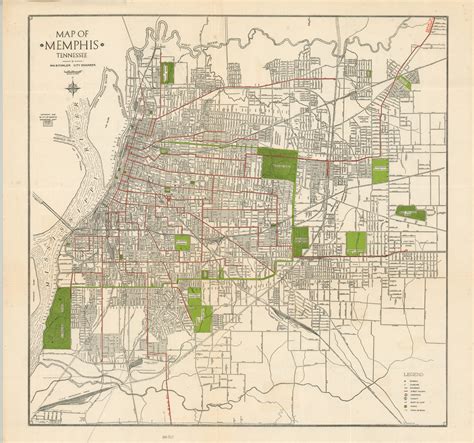 Map of Memphis, Tennessee - Curtis Wright Maps