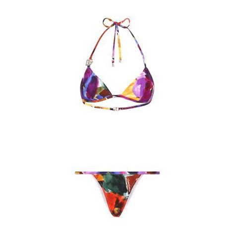Dolce Gabbana Triangle Bikini Fiori Astr F Marrone Editorialist