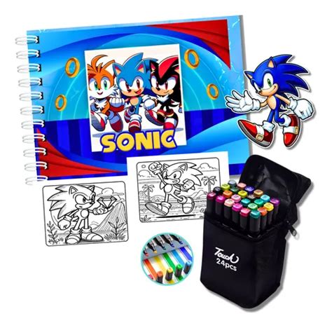 Bobbie Goods Do Sonic - Kit Livro De Colorir Sonic Estilo Bobbie Goods 50 Folhas 180g Com 24 ...