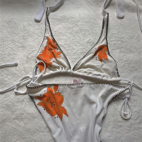 Embroidered Vintage Bikini Top Brand Victoria Depop