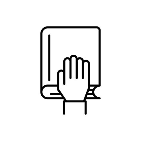 Oath Icon Set Oath Book Hand Promise Symbol In A Black Filled And