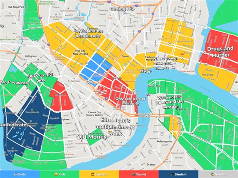 Map Of New Orleans Neighborhoods Mona Sylvia