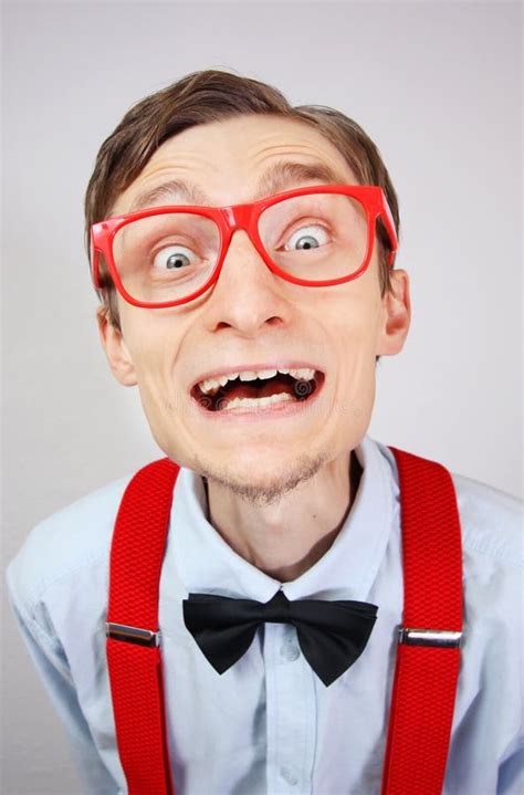 Funny Nerdy Guy Stock Image Image Of Humor Emotion 22948913