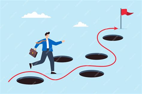 Premium Vector | Smart businessman avoid numerous pitfalls to achieving ...