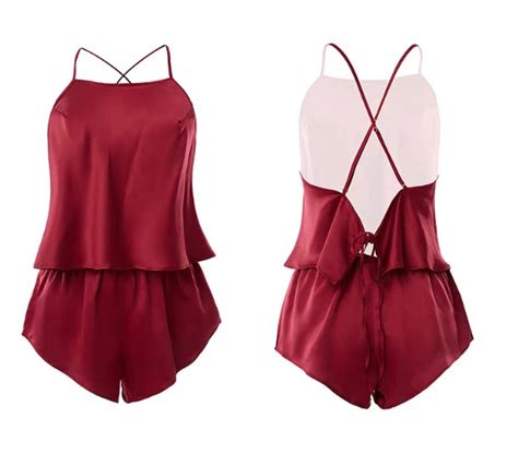 Jual Sexy Lingerie Set Baju Tidur Wanita Piyama Pajamas Satin Silky A131 Jakarta Utara