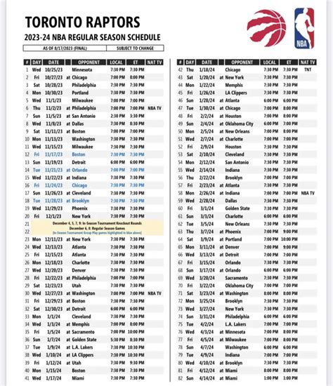 Breaking Down Raptors Schedule For 2023 24 Season Dates Times Best