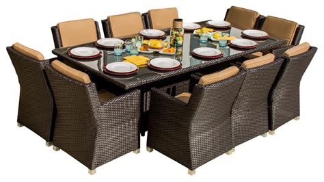 Avery Island 10-Person Resin Wicker Patio Dining Set - Contemporary - Outdoor Dining Sets - by ...