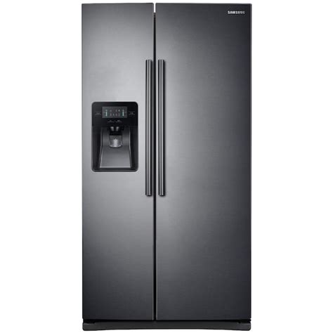 Samsung 2452 Cu Ft Side By Side Refrigerator With Ice Maker Fingerprint Resistant Black