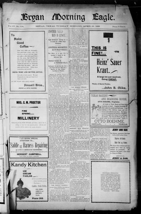 Bryan Morning Eagle. (Bryan, Tex.), Vol. 4, No. 128, Ed. 1 Tuesday