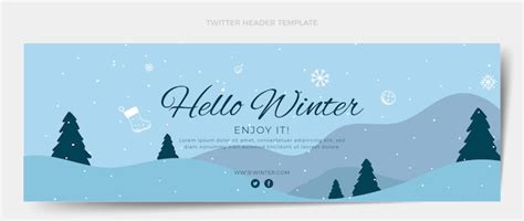 Free Vector Flat Winter Twitter Header