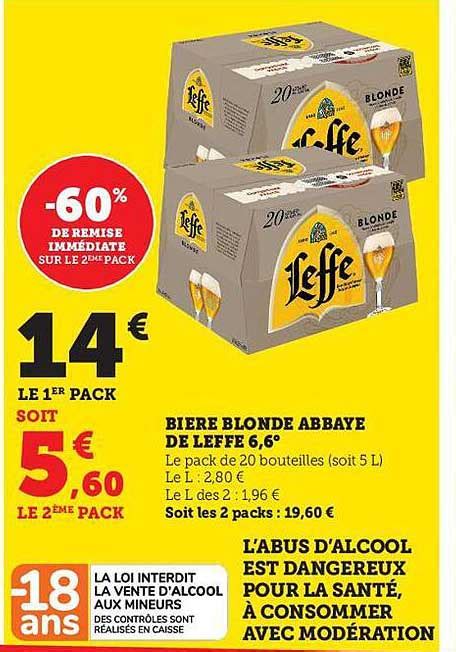 Promo Bi Re Blonde Abbaye De Leffe Chez Hyper U Icatalogue Fr
