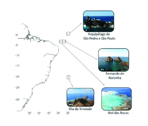 Ilhas Oceanicas Do Brasil - Localização das ilhas oceânicas brasileiras, cujos recifes são ...