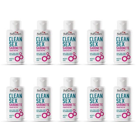 Clean Sex Sabonete Líquido Menta ml Hotflowers Kit UN Distribuidora Hotflowers