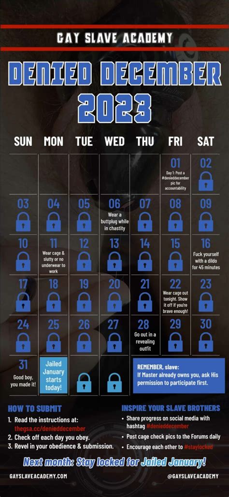 Denied December Male Chastity Challenge Gay Slave Academy