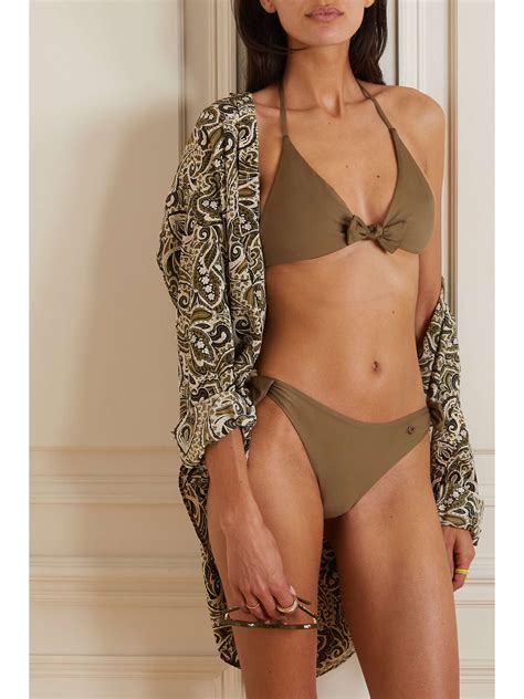 Loro Piana Bow Detailed Halterneck Bikini Top Net A Porter