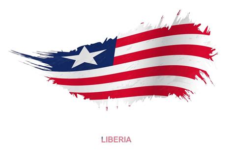 Flag Of Liberia In Grunge Style With Waving Effect 13317416 Vector Art